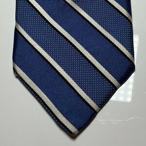 Robert Talbott Carmel Blue White Striped Silk Necktie